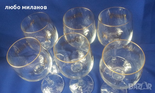Кристални чаши за вино, столче, златна окраса 6 бр, снимка 3 - Чаши - 38577532