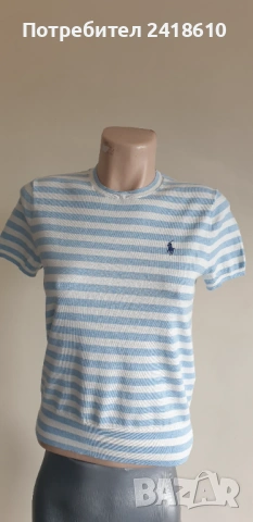 POLO Ralph Lauren Striped Knit Cotton Stretch Womens Size / S НОВО! ОРИГИНАЛ! Дамска Тениска!, снимка 2 - Тениски - 53424591