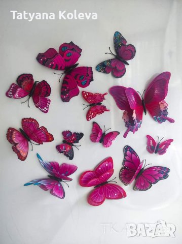 3Д пеперуди, стикери за декорация, снимка 8 - Декорация за дома - 33509617