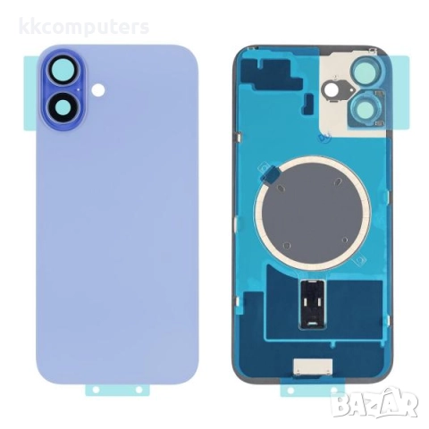 Капак батерия / Задно стъкло Оборудван + Магнит за iPhone 16 6.1 / Син / Баркод : 483887