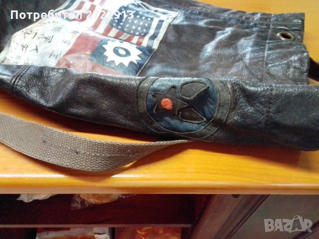 Рокерска чанта,естествена кожа