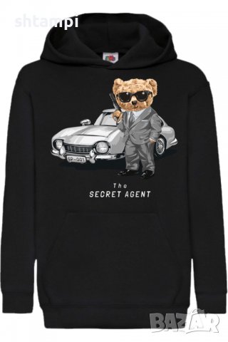 Детски Суитчър/Суитшърт Cute bear The Secret Agent,Игра,Подарък,Изненада,Забавление,Рожден Ден