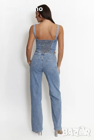 Дамски дълъг дънков гащеризон, снимка 3 - Гащеризони - 50991628