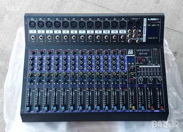 Професионален миксер Weymic MX-120 (12-канален) за запис на DJ Stage Karaoke DSP ефектор с USB устро