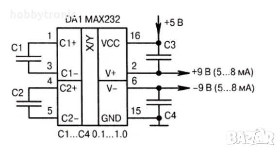 MAX232CPE, MAX232N RS232-TTL converter , снимка 4 - Друга електроника - 35446629