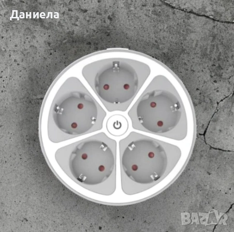 Кръгъл разклонител Muhler с ключ 5 гнезда, 1,5 метра, снимка 2 - Други стоки за дома - 53201108