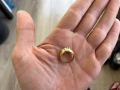 Сребърен пръстен с позлатка и камъни , снимка 3
