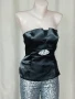 b.p.c. 40 Черен сатенен корсет с камъни, снимка 2