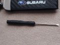 Карбон кожа ключодържател с емблема и надпис Субару Subaru кола автомобил джип , снимка 5