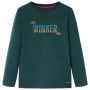 Детска тениска с дълъг ръкав, тъмнозелена, 128（SKU:12902, снимка 1 - Детски тениски и потници - 44858089