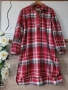 Рокля тип риза червено каре , снимка 5