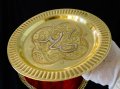 Бронзов поднос със сребро и мед,арабска калиграфия. , снимка 4
