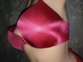 Victoria Secret 70 D,E-Луксозен сутиен в бордо с твърди чашки и дантелен гръб, снимка 6