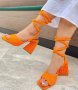 Сандали на ток - оранжеви - HL100, снимка 1