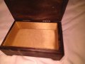 Дървена кутия с медна инкустрация отгоре с бархет вътре  145х100х55мм, снимка 5