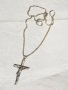 сребърен кръст разпятие Христово и сребърен синджир , снимка 1 - Колиета, медальони, синджири - 32301605