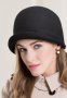 Елегантна дамска черна зимна шапка, ретро стил, 100% вълна, федора, снимка 4