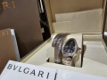 BVLGARI Serpenti Tubogas Snake Silver Black Diamonds Дамски Часовник, снимка 2