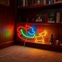 Нов Коледен неонов LED знак с елен Merry Christmas USB украса Табела, снимка 6