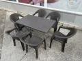Градински комплект маса със столове 6 бр, ратан, комплект КОКО, снимка 3