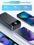 Външна батерия Power bank 40000mAh, PD 22.5W, USB C вход и изход, фенерче, LED дисплей, снимка 4