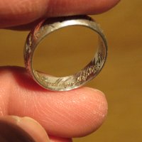 Стар мъжки сребърен пръстен  - Властелинът на пръстените с гравирано елфско слово - уникален, снимка 6 - Пръстени - 28790752