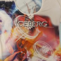 Маркова блуза ICEBERG без ръкав, сюрпризен принт-експресия, безкрайно фина, прохладна дишаща материя, снимка 3 - Тениски - 37258266