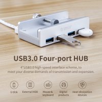 Orico хъб USB 3.0 HUB Clip Type 4 port - Aluminum - MH4PU-SV, снимка 9 - Други - 43062223