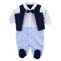 Официален костюм за бебе Ромпър за погача Гащеризон за Кръщене , снимка 2 - Бебешки гащеризони - 40019349