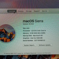 Apple Mac Mini  A1347 i5 , 2.8 Ghz I5 ,8 gb 1600 MHz DDR3, снимка 2 - За дома - 43244734
