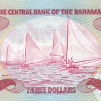 3 долара 1974, Бахамски острови, снимка 2 - Нумизматика и бонистика - 38386072
