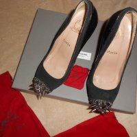 Christian Louboutin Asteroid 140 suede and patent-leather pumps, снимка 7 - Дамски елегантни обувки - 26637968