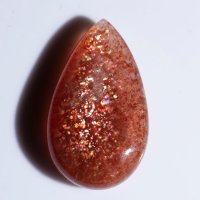 Голям слънчев камък конфети 32.6ct капковиден кабошон, снимка 1 - Други - 43063753