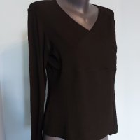 Памучна еластична блузка с прекръстосано деколте / голям размер , снимка 1 - Блузи с дълъг ръкав и пуловери - 15415129
