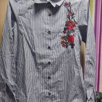 Дамска риза с бродерия, снимка 1 - Ризи - 38515499