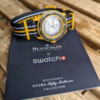Мъжки часовник Blancpain X Swatch Pacific Ocean с кварцов механизъм, снимка 4 - Мъжки - 42560615