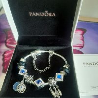 Pandora гривна Пандора сини талисмани, снимка 1 - Гривни - 33310758