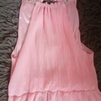 Розова ефирна дълга рокля, снимка 3 - Рокли - 33049270