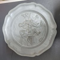 Немски чинии за стена цинк/калай , снимка 5 - Антикварни и старинни предмети - 39412178