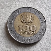 Монета. Португалия. 100 ескудо. 1991 година., снимка 4 - Нумизматика и бонистика - 39366364