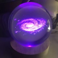LED Светеща кристална топка/лампа,3D сензорна-Вселена, снимка 2 - Настолни лампи - 43134565