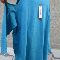 7XL Нова синя блуза Sheego  голи рамене, снимка 6 - Блузи с дълъг ръкав и пуловери - 38710588