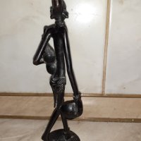 Уникална стара африканска бронзова статуетка фигура пластика, снимка 5 - Антикварни и старинни предмети - 43152805
