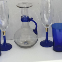 Чаши за вино синьо стъкло , снимка 5 - Чаши - 44847505