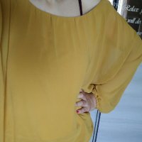 Елегантна блуза, цвят горчица, цена 5 лв, снимка 3 - Блузи с дълъг ръкав и пуловери - 28862845