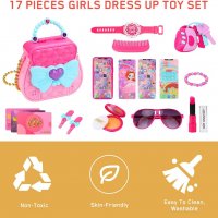 Нов Комплект 17 части детски аксесоари грим чанта за момиче 3+ Подарък дете, снимка 4 - Други - 39687381