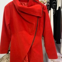 Червено палто на MEGZ, снимка 6 - Палта, манта - 43477003