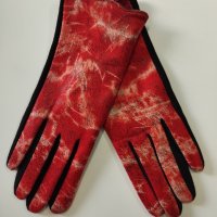 29 Дамски ръкавици кашмир в модерно червен цвят , снимка 1 - Ръкавици - 43317003