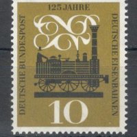 ГФР, 1960 - единична марка, чиста, влак, 1*9, снимка 1 - Филателия - 39652541