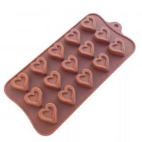 2212 Силиконова форма за шоколадови бонбони и лед Сърчица, снимка 2 - Форми - 33172718
